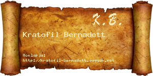 Kratofil Bernadett névjegykártya