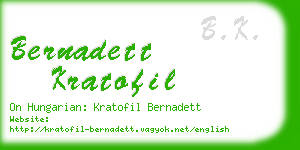 bernadett kratofil business card